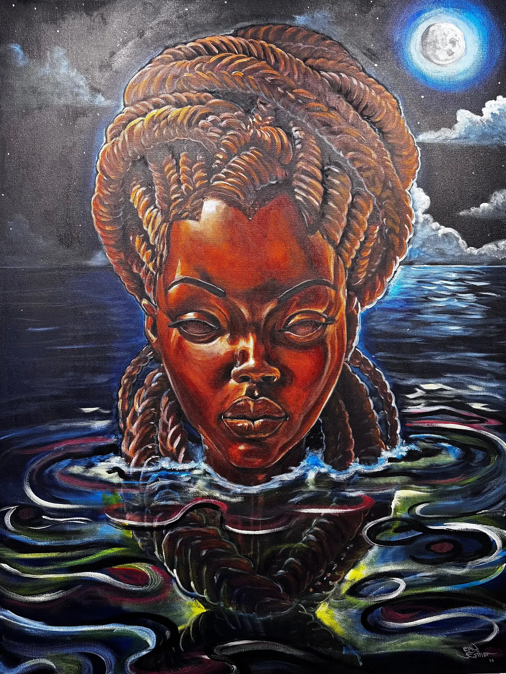 Bronze Nubian, painting by Jean Esther