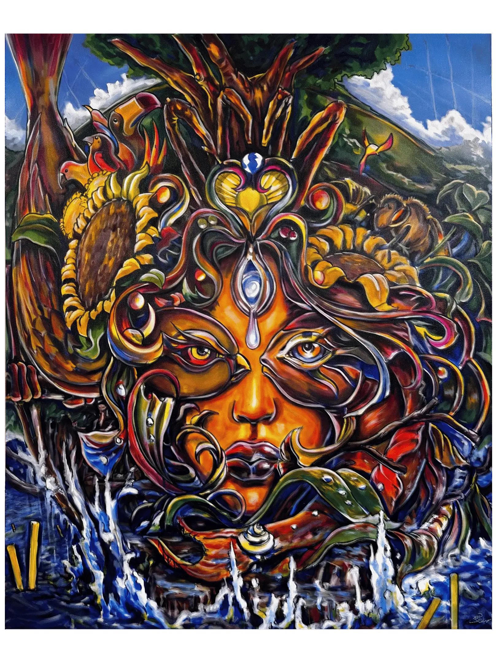 Human Nature: Gaia, Air & Water, painting by Jean Esther