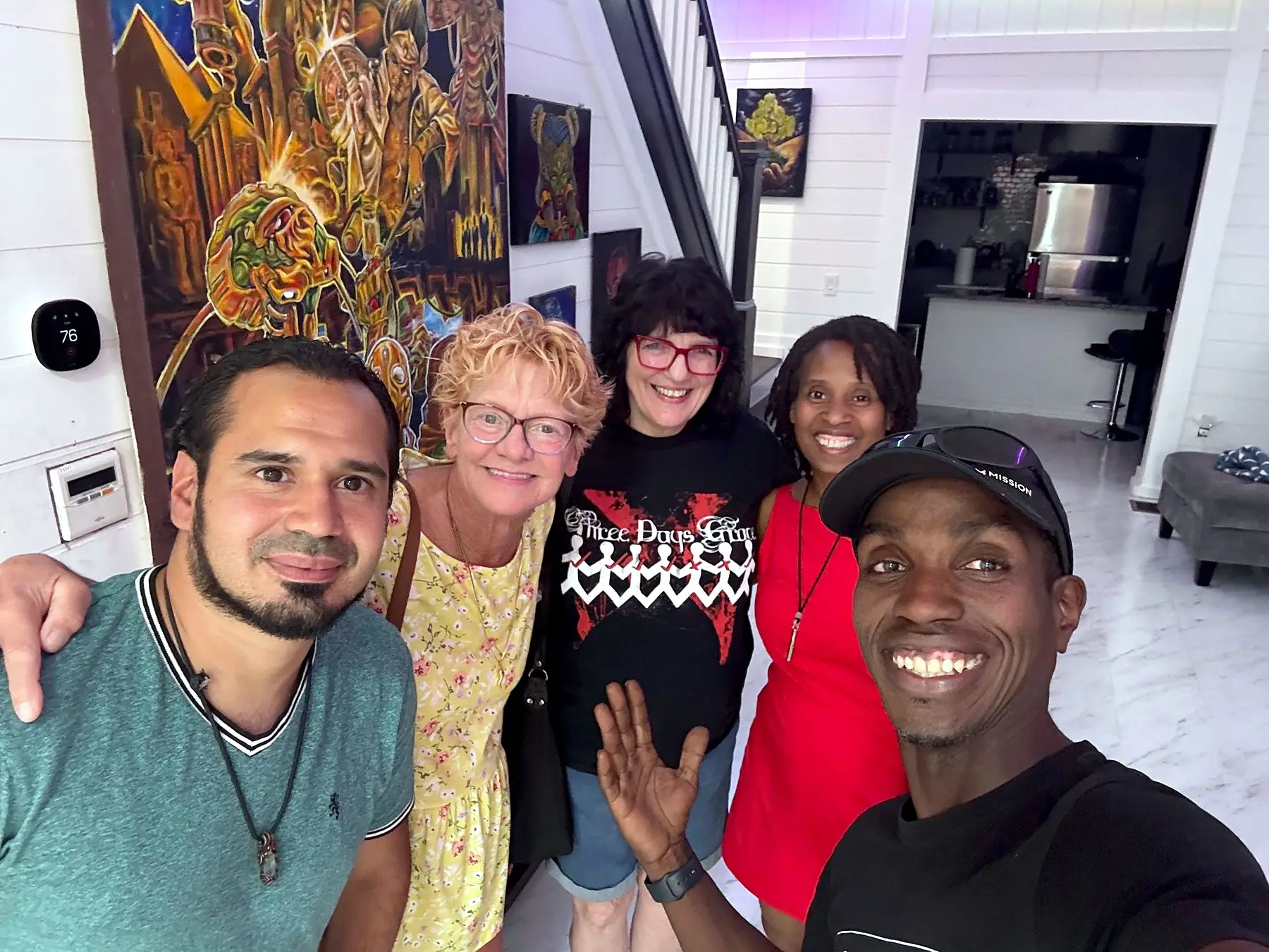 Friends of the studio together for a selfie