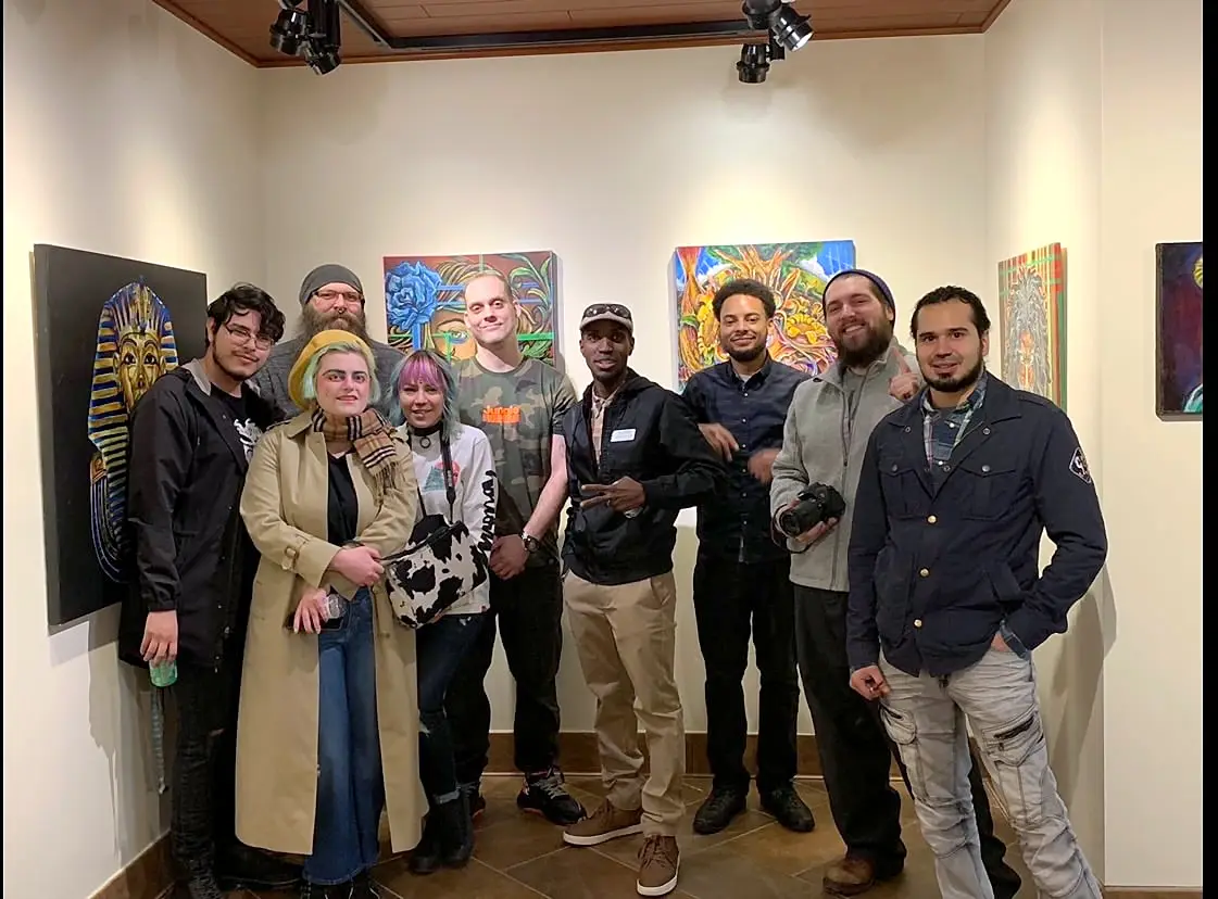 Artists together at a group show
