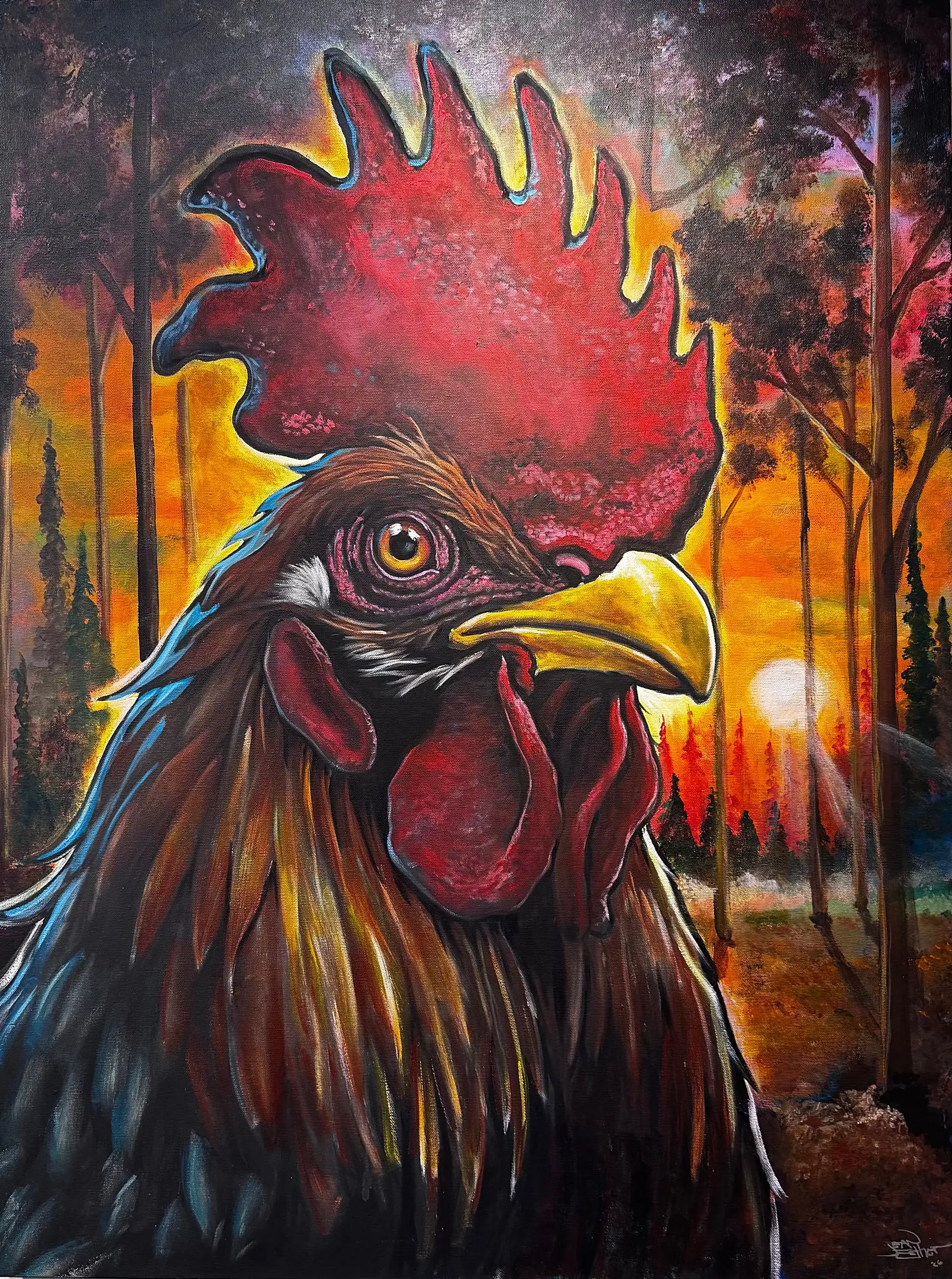 The Rooster, painting by Jean Esther